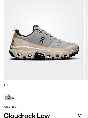 On Running Cloudrock Low Waterproof Trail Shoe - Alloy / Ice with Lime Pull Tab